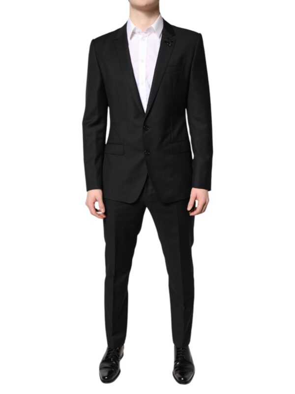 Dolce & Gabbana Black Wool Single Breasted 2 Piece Suit