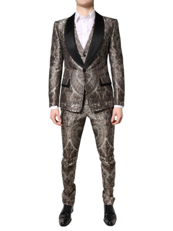 Dolce & Gabbana Multicolor Jacquard Single Breasted 3 Piece Suit