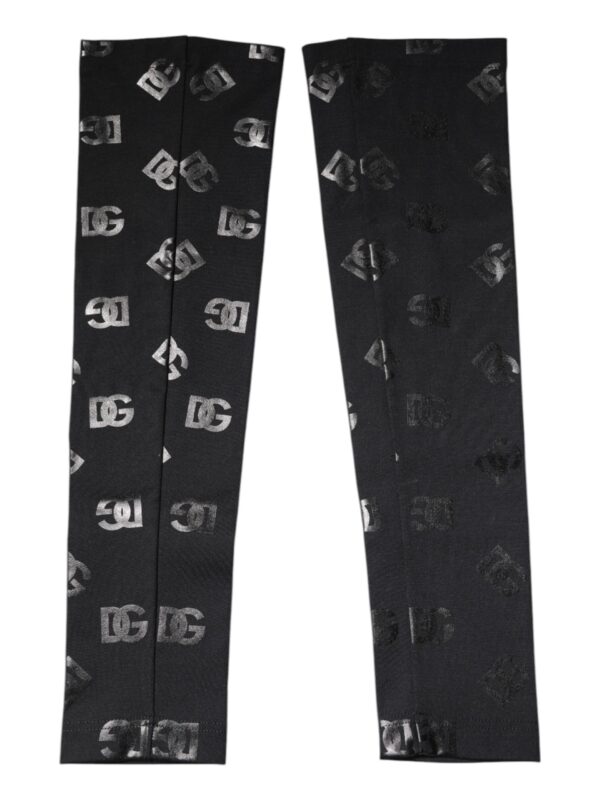 Dolce & Gabbana Black DG Logo Monogram Wool Stretch Arm Sleeves
