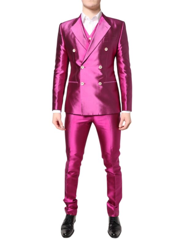 Dolce & Gabbana Pink SICILIA Double Breasted 3 Piece Suit