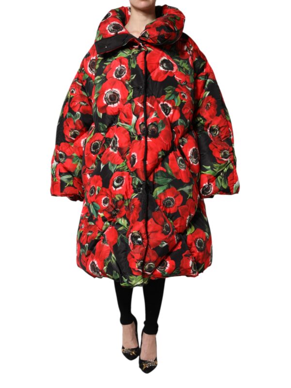 Dolce & Gabbana Multicolor Floral Full Zip Padded Jacket
