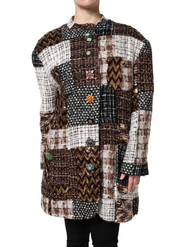 Dolce & Gabbana Multicolor Patchwork Button Down Jacket