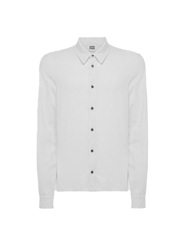 Alpha Studio White Cotton Shirt