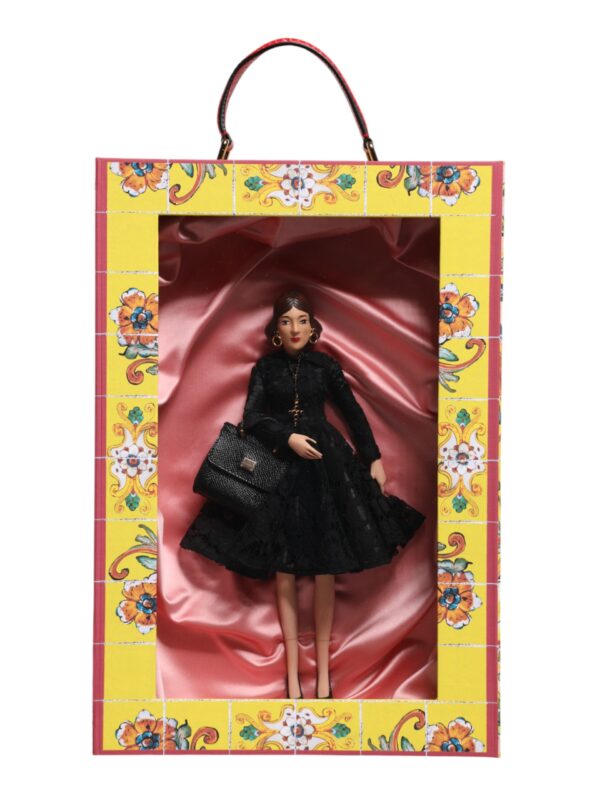 Dolce & Gabbana Black Dress Ceramic Porcelain Fashion Leather Sicily Dolls