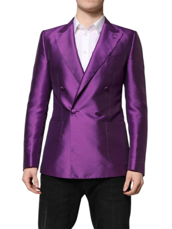 Dolce & Gabbana Purple Double Breasted Men Suit Coat Blazer