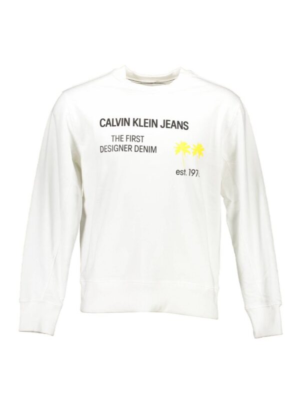 Calvin Klein White Cotton Unisex Sweatshirt