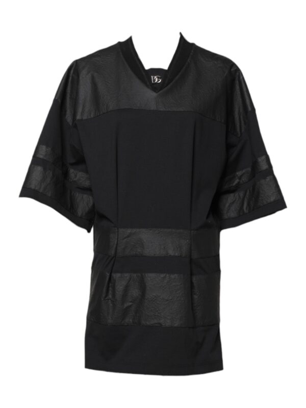 Dolce & Gabbana Black Cotton Short Sleeves V-neck T-shirt