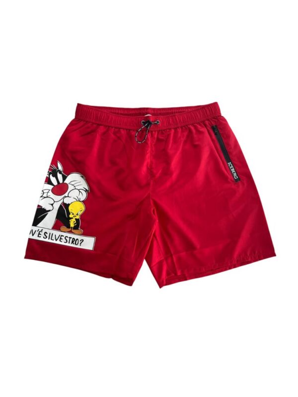 Iceberg Red Polyester Men Swim Short