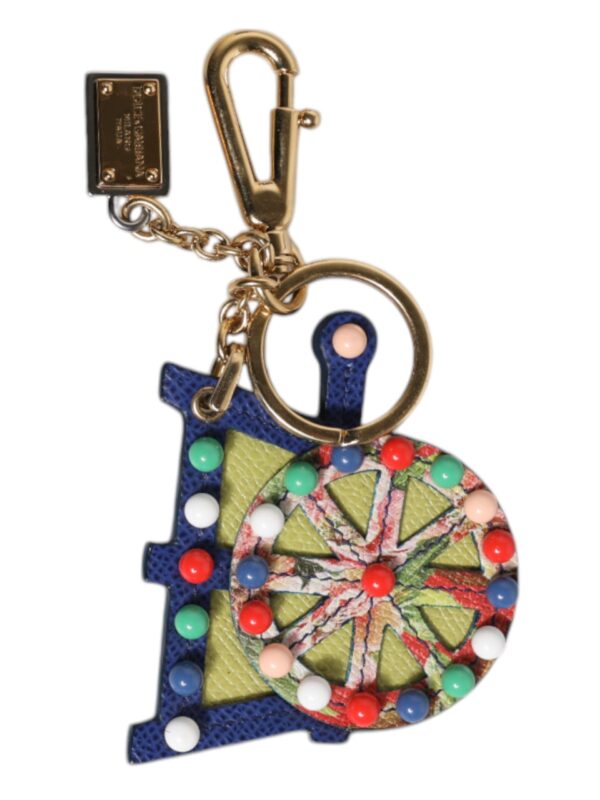 Dolce & Gabbana Multicolor Gold Tone Carretto Keychain Keyring