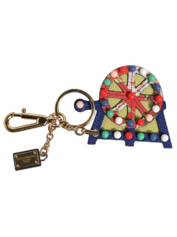 Dolce & Gabbana Multicolor Gold Tone Carretto Keychain Keyring