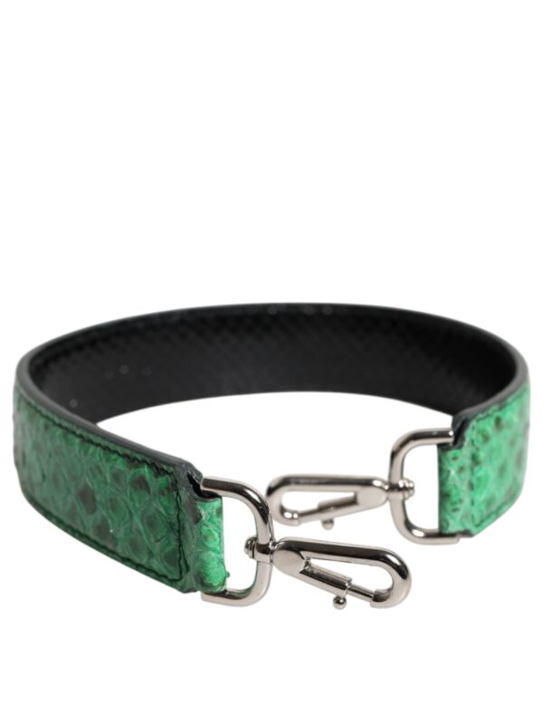 Dolce & Gabbana Black Green Exotic Leather Bag Shoulder Strap