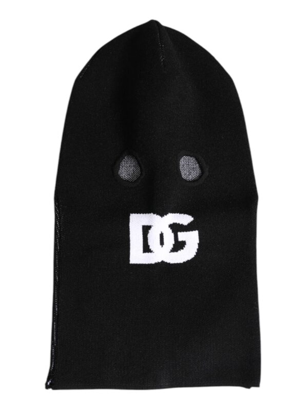 Dolce & Gabbana Black Cashmere Knitted Ski Mask Balaclava Hat