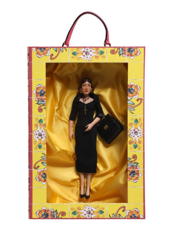 Dolce & Gabbana Black Dress Ceramic Porcelain Fashion Leather Sicily Dolls