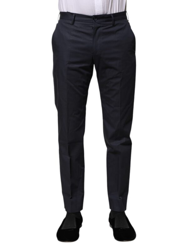 Dolce & Gabbana Dark Blue Cotton Formal Pants