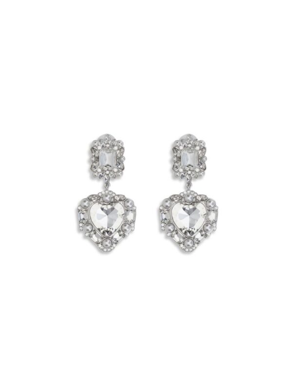 Self-Portrait Earrings with heart-shaped pendant