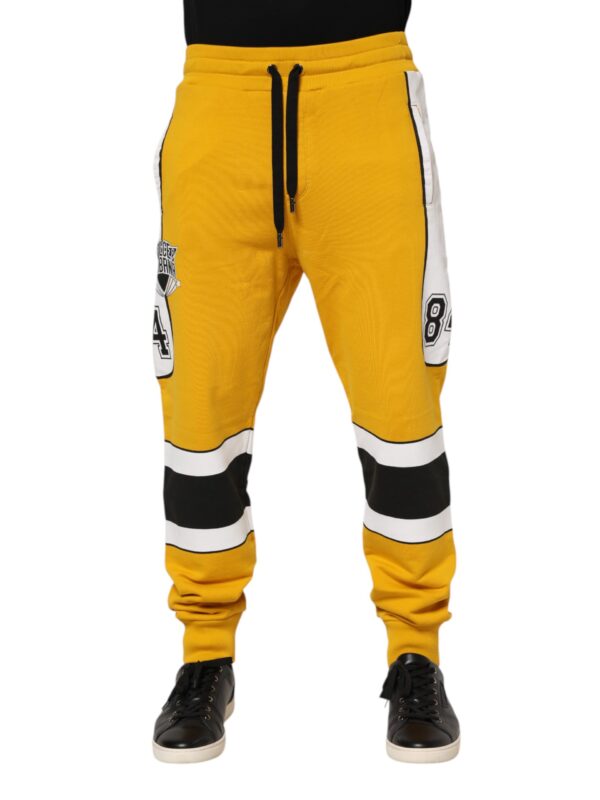 Dolce & Gabbana Yellow Cotton Sweatpants Jogger Pants