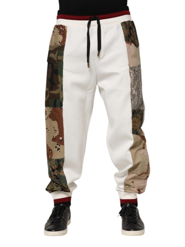 Dolce & Gabbana White Patchwork Jogger Pants