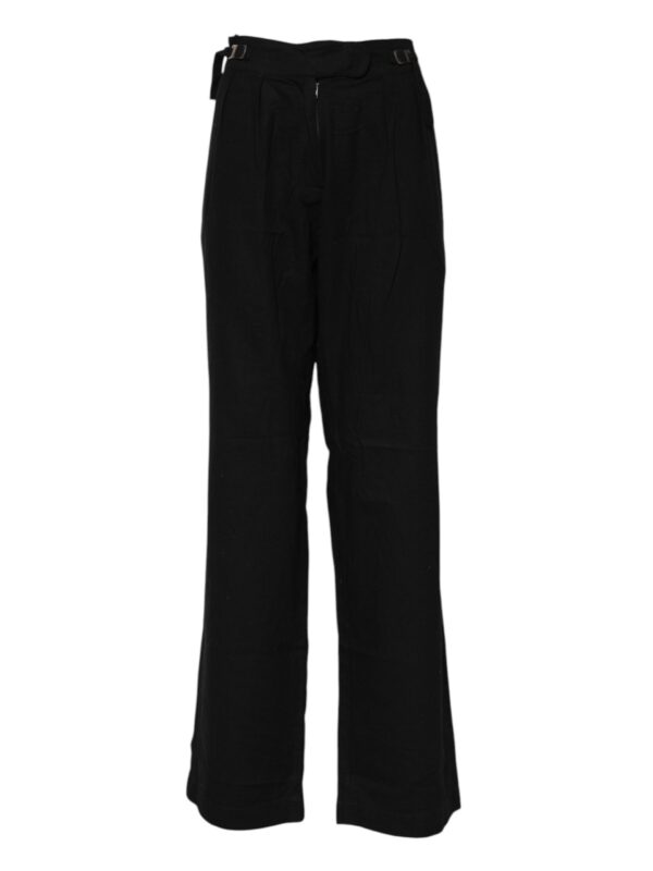 Ermanno Scervino Black Straight Fit High Waist Pants