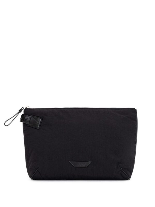 Bottega Veneta Black Nylon Clutch Bag