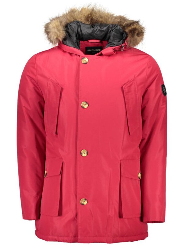 Roberto Cavalli Red Polyester Jacket