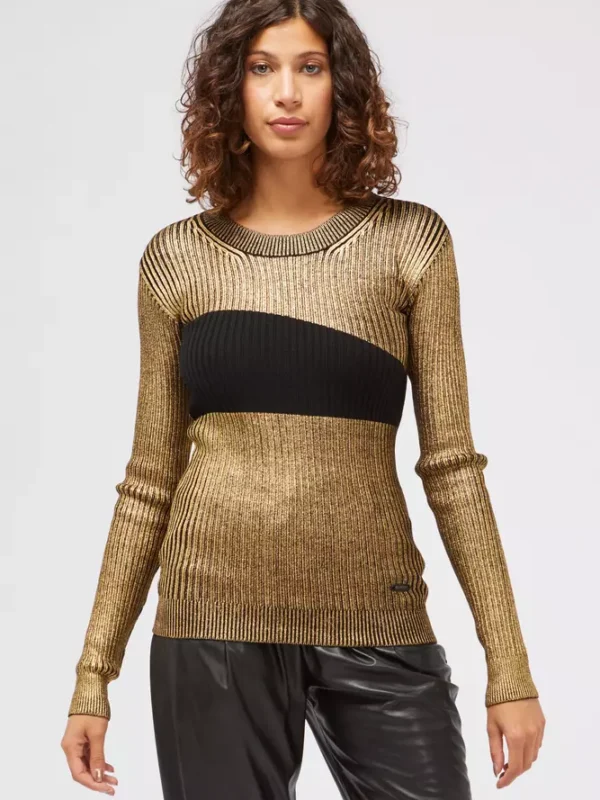 Custo Barcelona Gold Wool Women Sweater