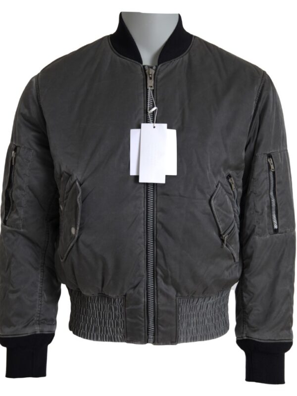 MM6 Maison Margiela Gray Bomber Zipper Pocket Sleeves Jacket