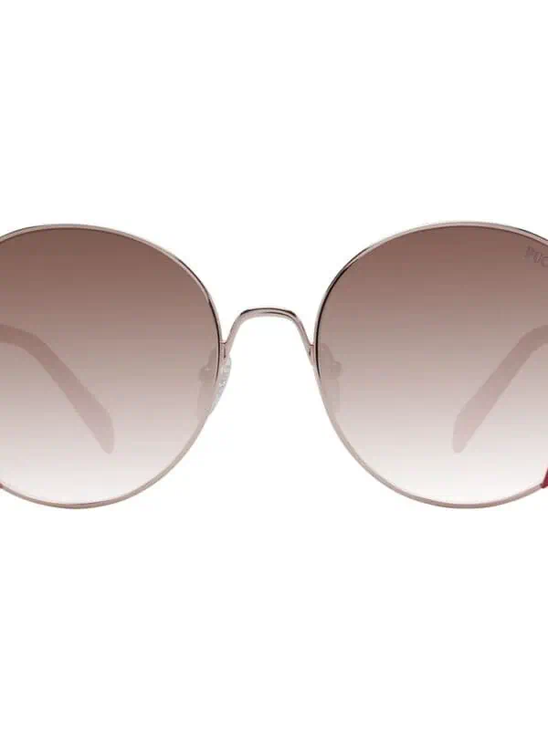 Oversized round designer sunglasses with gradient brown lenses and metal frame, Gucci logo on lens, stylish and luxurious for fashion-forward sun protection.