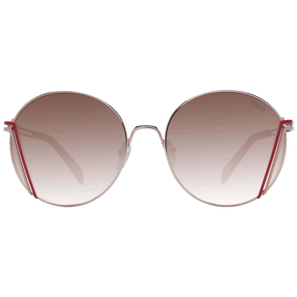 Oversized round designer sunglasses with gradient brown lenses and metal frame, Gucci logo on lens, stylish and luxurious for fashion-forward sun protection.