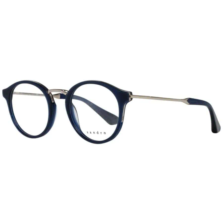 Elegant blue round sunglasses with metal temples and comfortable black tips, ideal for fashionable accessories.