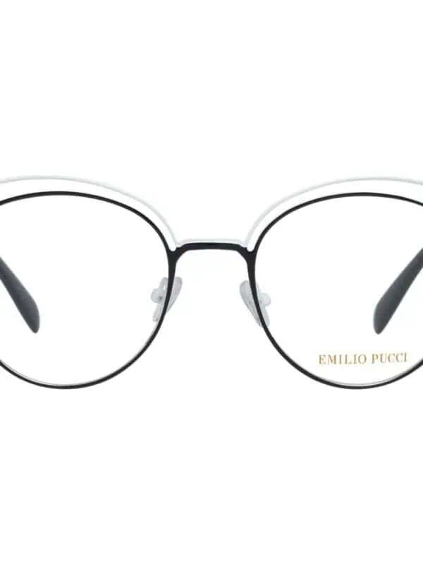 Elegant Emilio Pucci optical glasses with black and white frame, stylish and modern design for a sophisticated look. Perfect for fashion-forward individuals seeking premium eyewear.