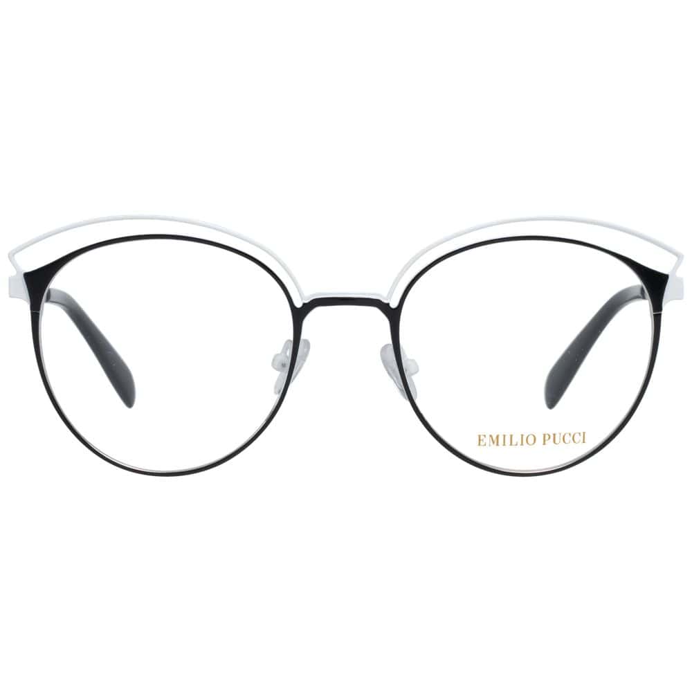 Elegant Emilio Pucci optical glasses with black and white frame, stylish and modern design for a sophisticated look. Perfect for fashion-forward individuals seeking premium eyewear.
