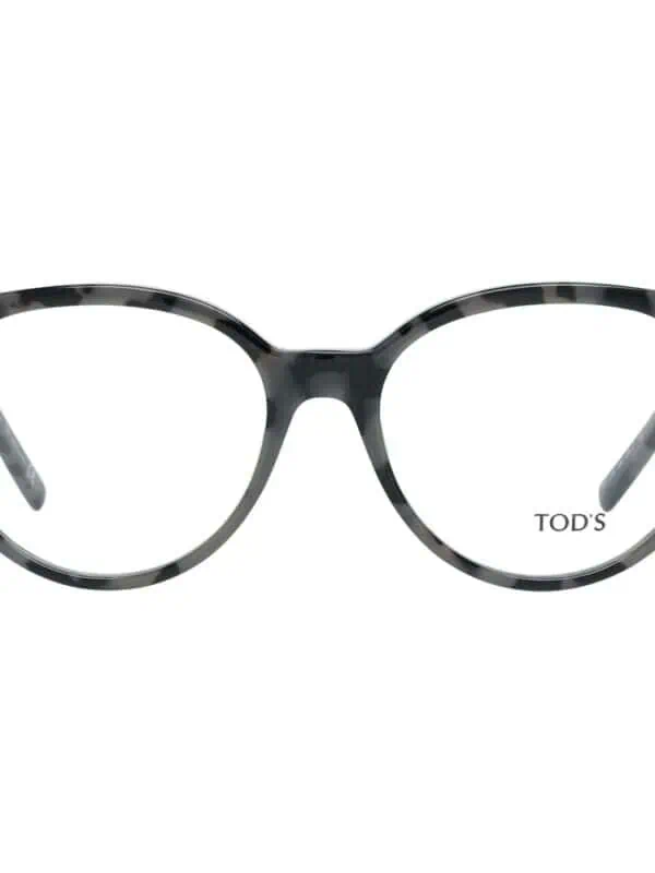 Black and white marbled Tod's designer eyeglasses with full-rim frame for a stylish, sophisticated look. Perfect for everyday wear or special occasions.