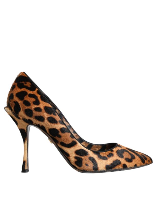 Dolce & Gabbana Brown Leopard Calf Hair Heels Pumps Shoes