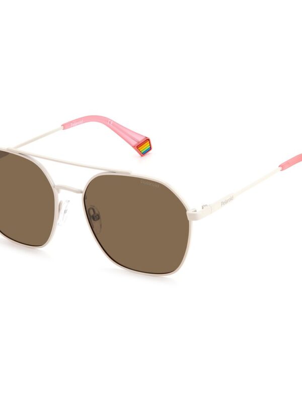 Polaroid Beige Stainless Steel Sunglasses