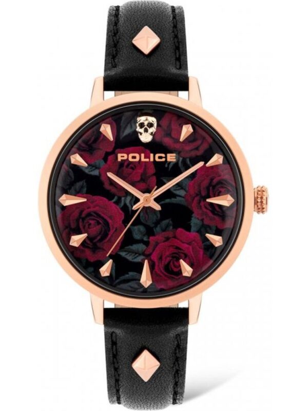Police Black Leather Watch