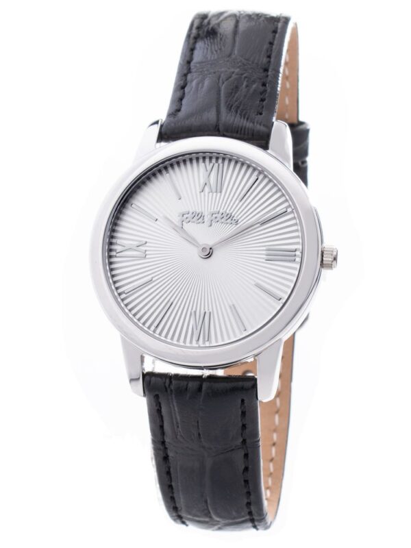 Folli Follie Black Leather Watch