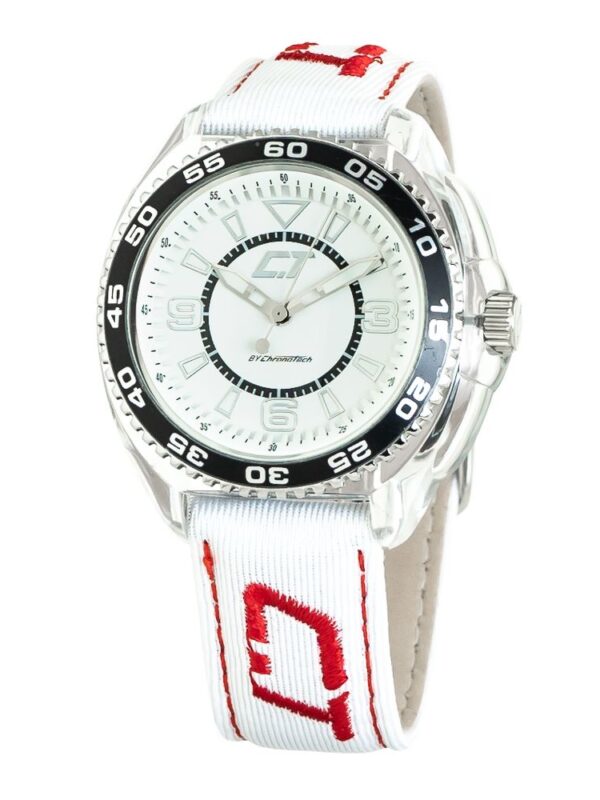 Chronotech White Leather Watch