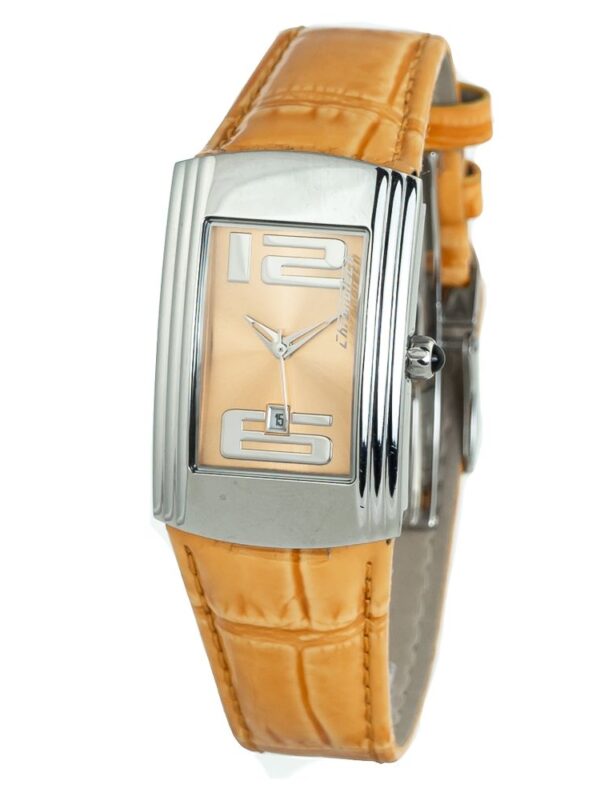 Chronotech Orange Leather Watch