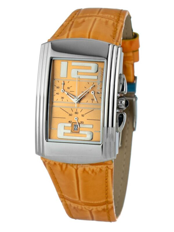 Chronotech Orange Leather Watch