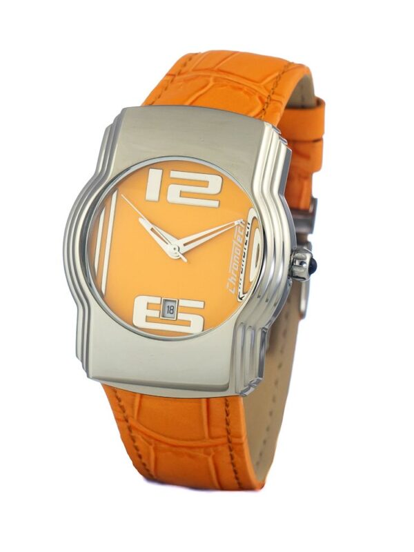 Chronotech Orange Leather Watch