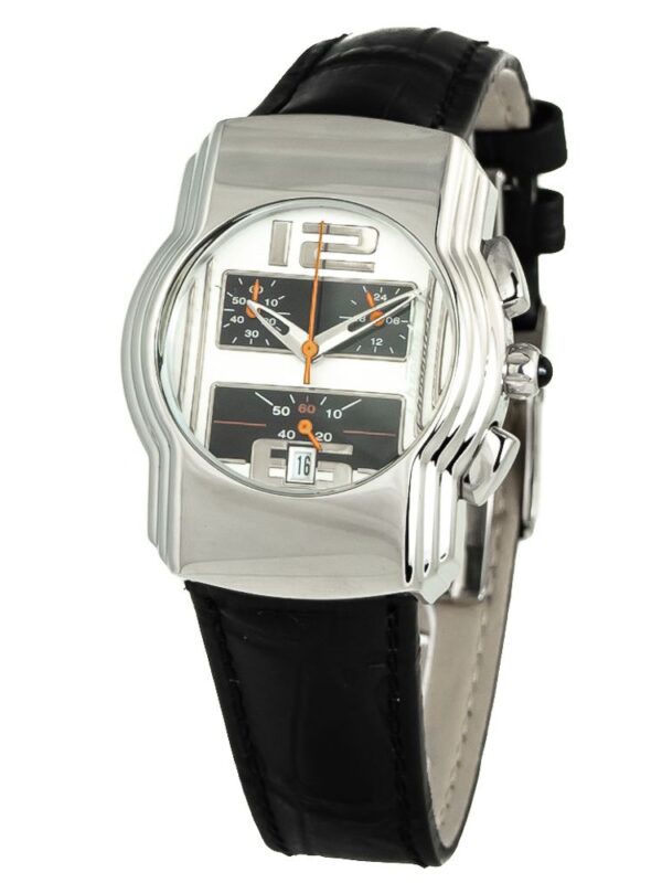 Chronotech Black Leather Watch