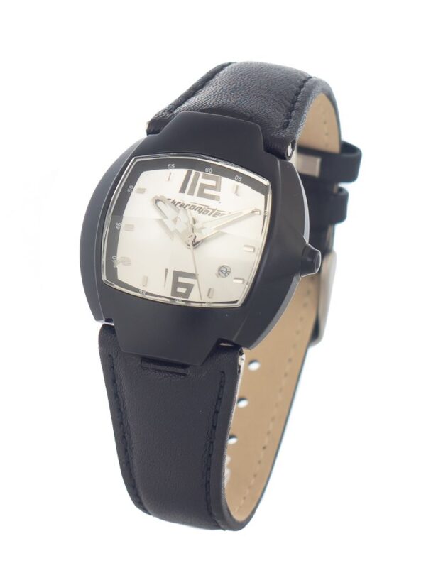 Chronotech Black Leather Watch