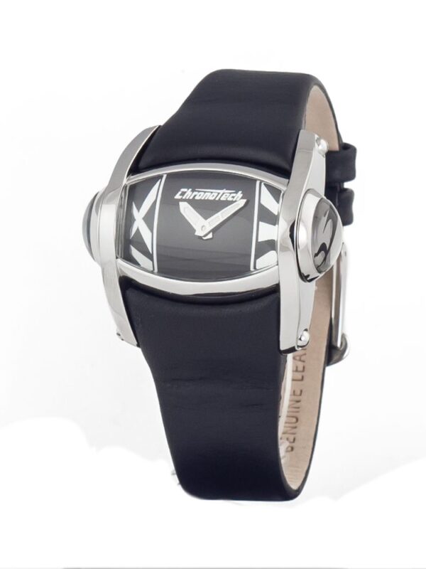 Chronotech Black Leather Watch