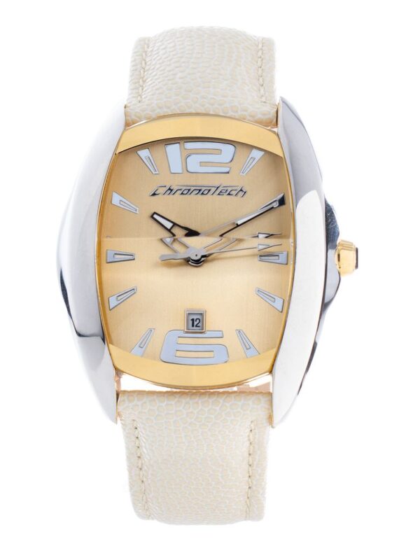 Chronotech Beige Leather Watch