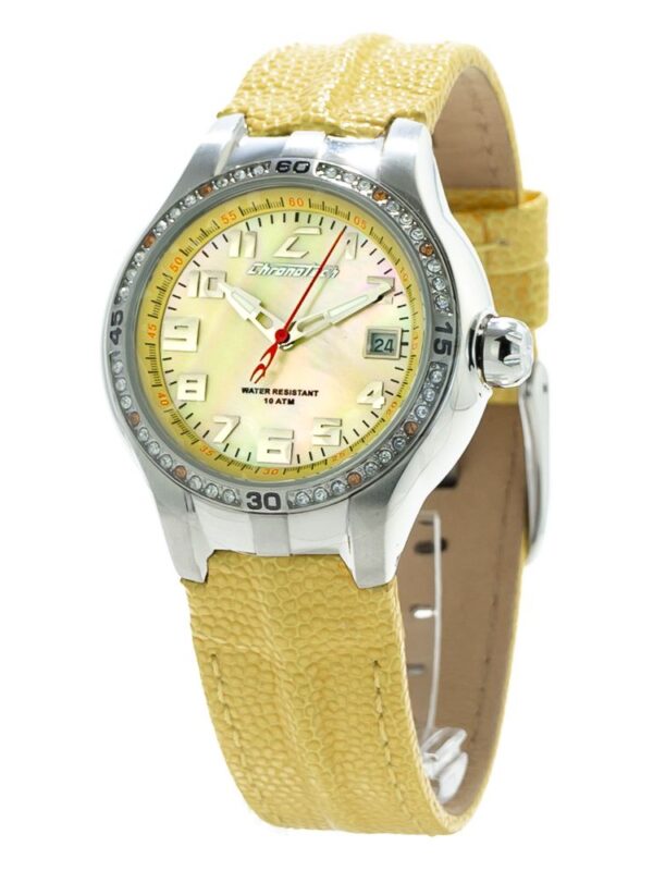 Chronotech Yellow Leather Watch