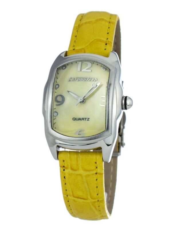 Chronotech Yellow Leather Watch