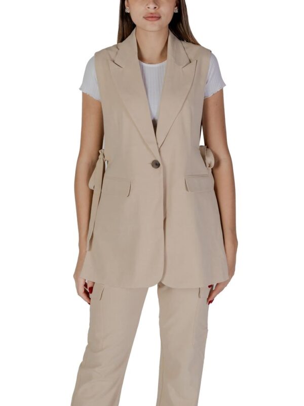 B.Young Beige Polyester Waistcoat