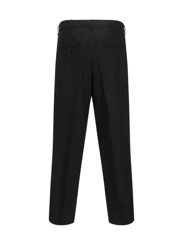 Luxury men's black tailored dress pants with a slim fit, featuring a sleek design, classic waistband, and premium fabric for formal or professional occasions. Perfect for a polished, sophisticated look.