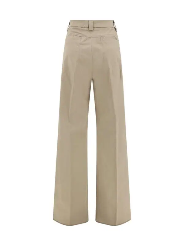 Classic beige wide-leg trousers for women with high waist and tailored fit, perfect for professional or casual wear. Luxurious and versatile addition to any wardrobe.