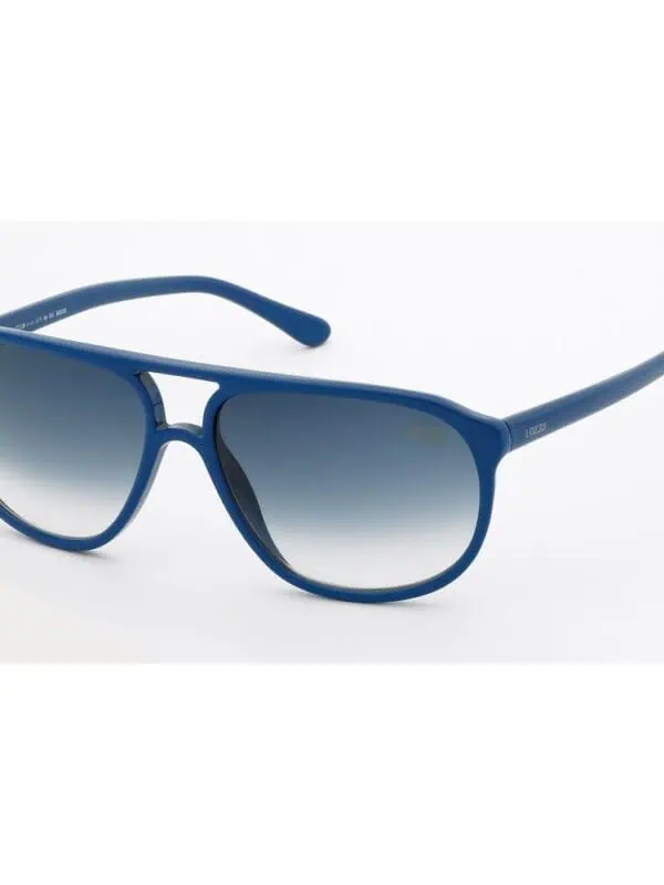 Blue sunglasses with gradient lenses, perfect for a stylish and protected look.